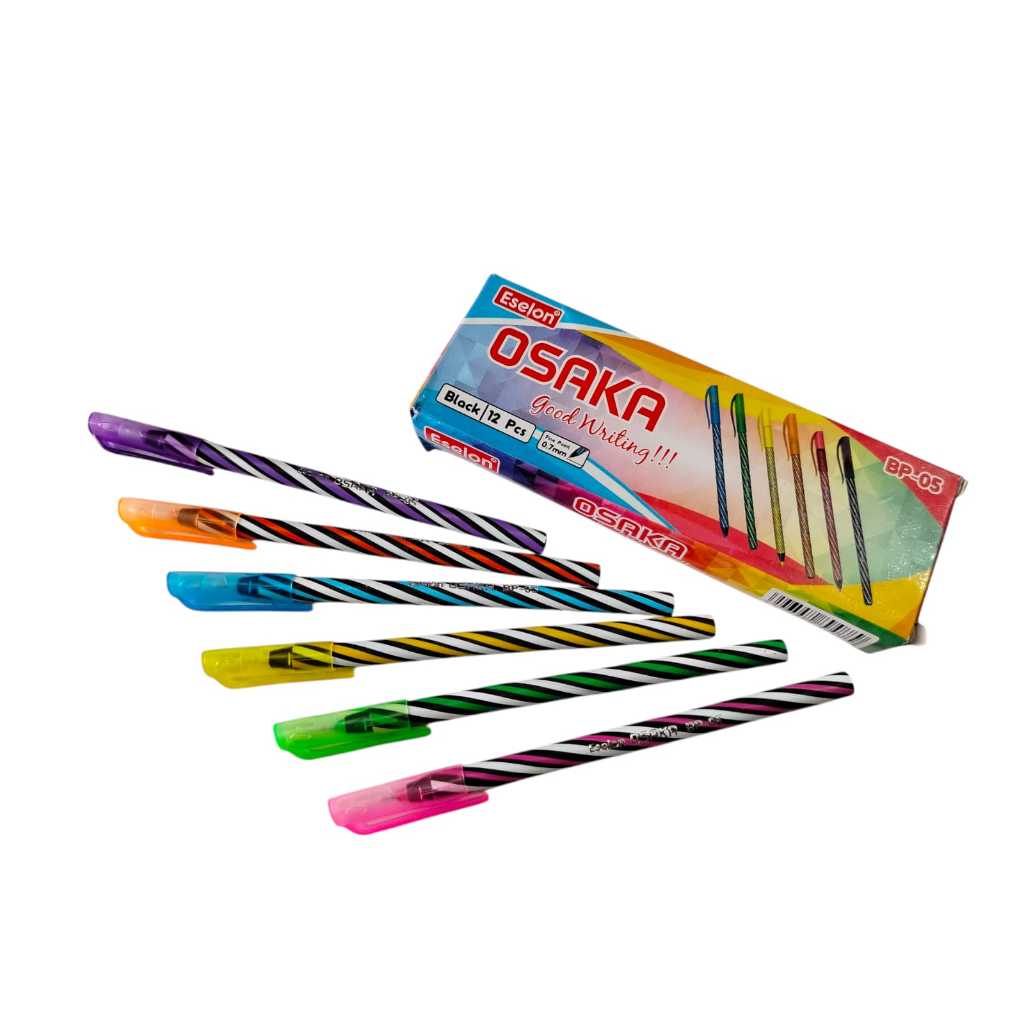 

12 PCS BOLLPOINT OSAKA MURAH - READY STOK SIAP KIRIM