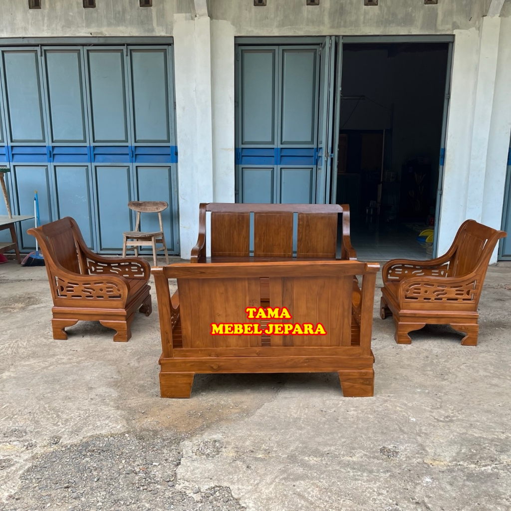 kursi tamu, kursi tamu motif semut custum kayu jati