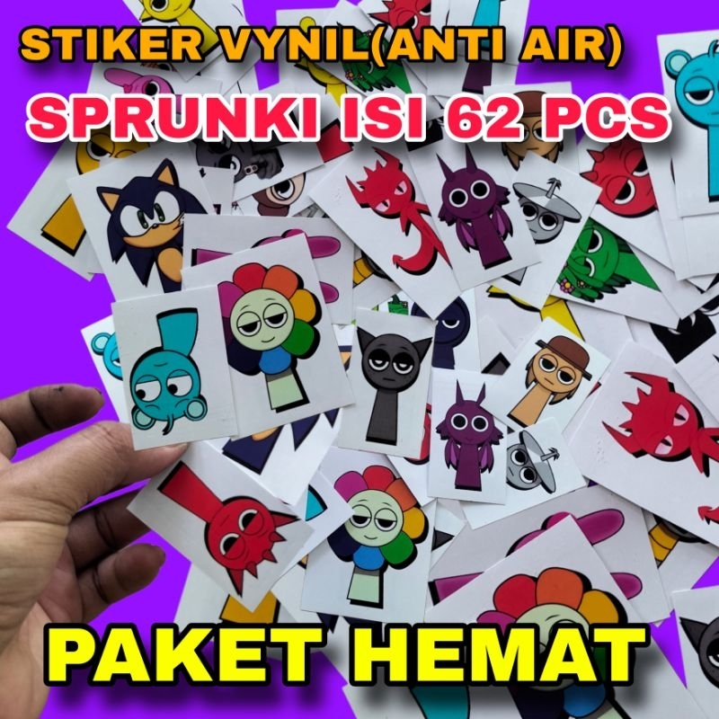 

STIKER ANTI AIR SPRUNKI ISI 31 DAN 62 pcs