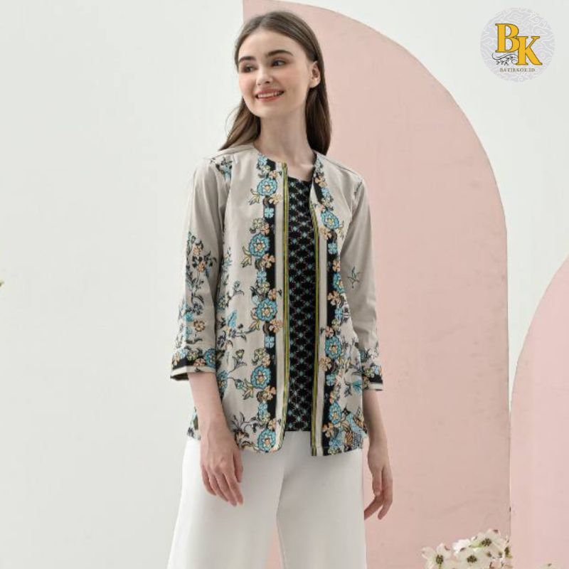 AZ 242 - Atasan Batik Wanita / Blouse Batik Modern / Baju Natal