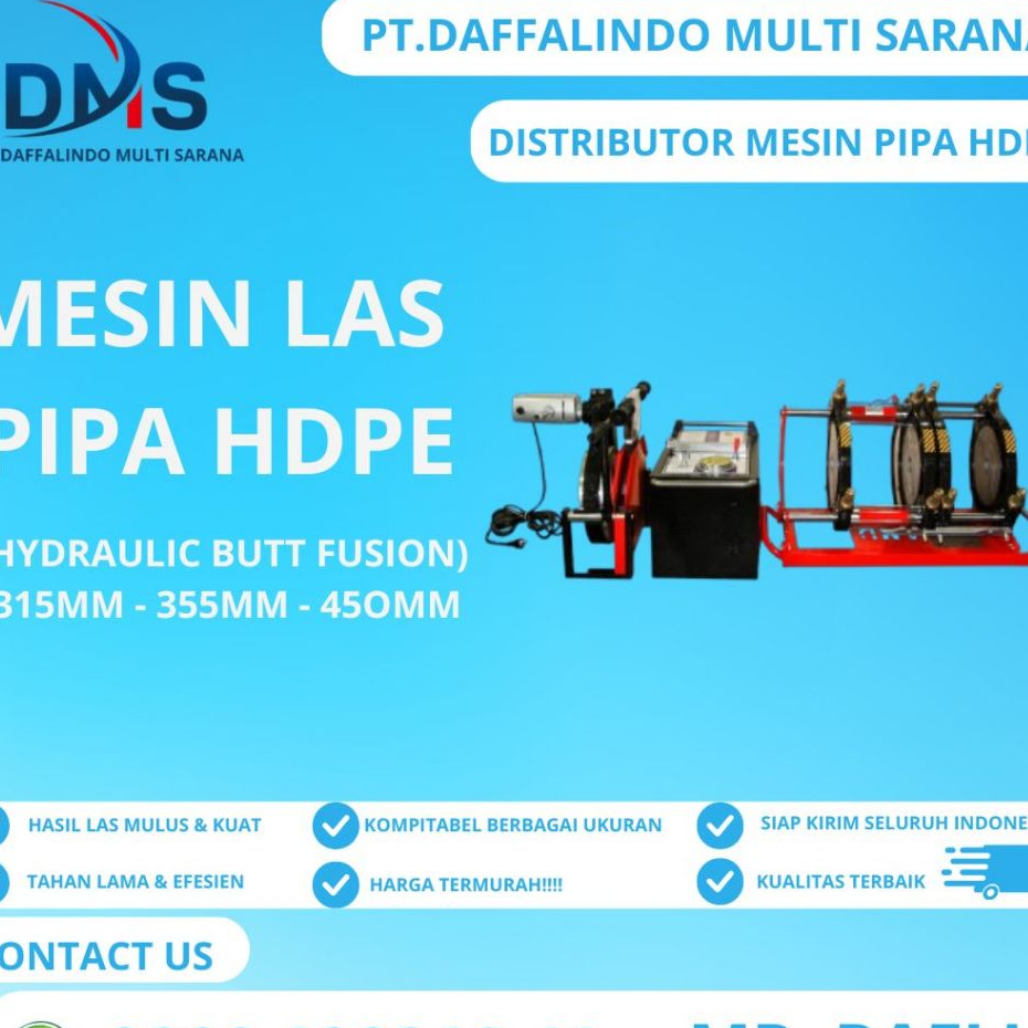 Mesin Hdpe Hydraulic Butt Fusion Welding Machine 355 mm