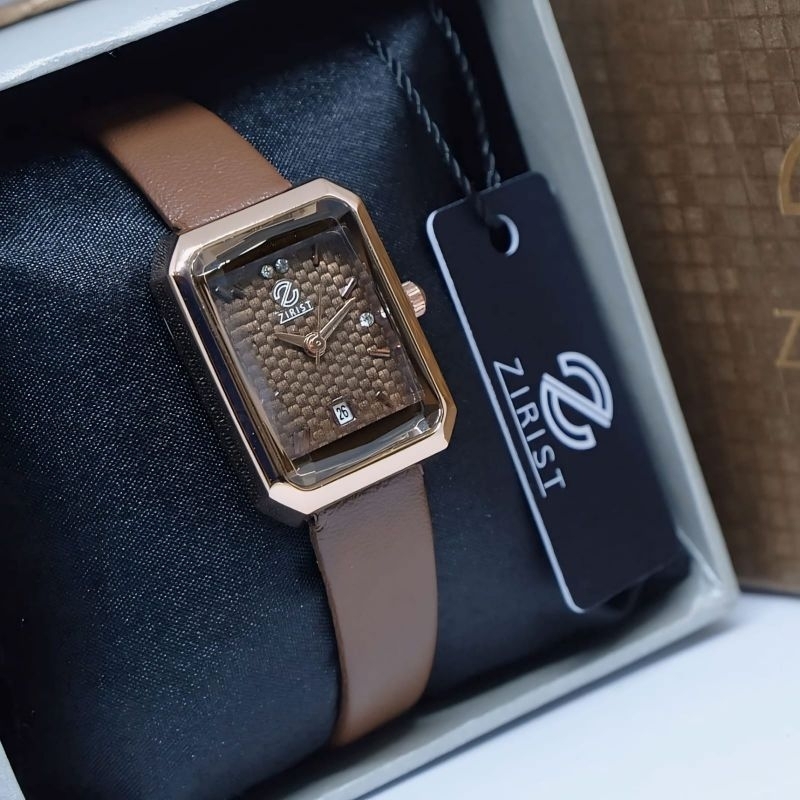 ZIRIST JAM TANGAN KULIT WANITA ORIGINAL MODEL POLOS KECIL