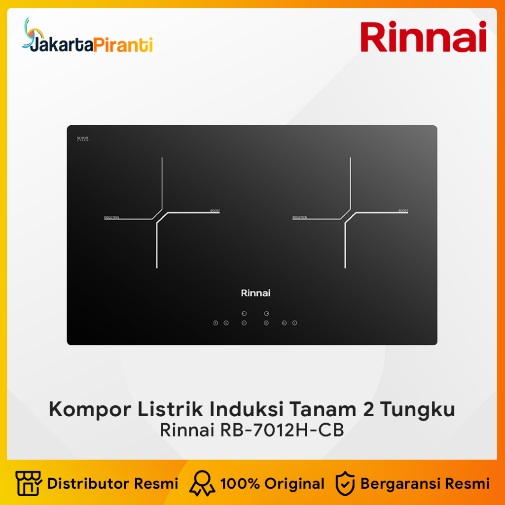 KOMPOR RINNAI INDUKSI RB 7012 HCB / 2 Tungku induksi Built-in Induction Hob Kompor Tanam Induksi Rin