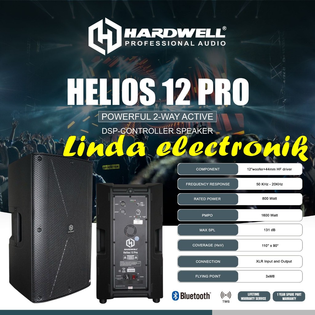 Speaker Aktif 12 Inch Hardwell Helios 12 Pro Original Active Speaker Hardwell