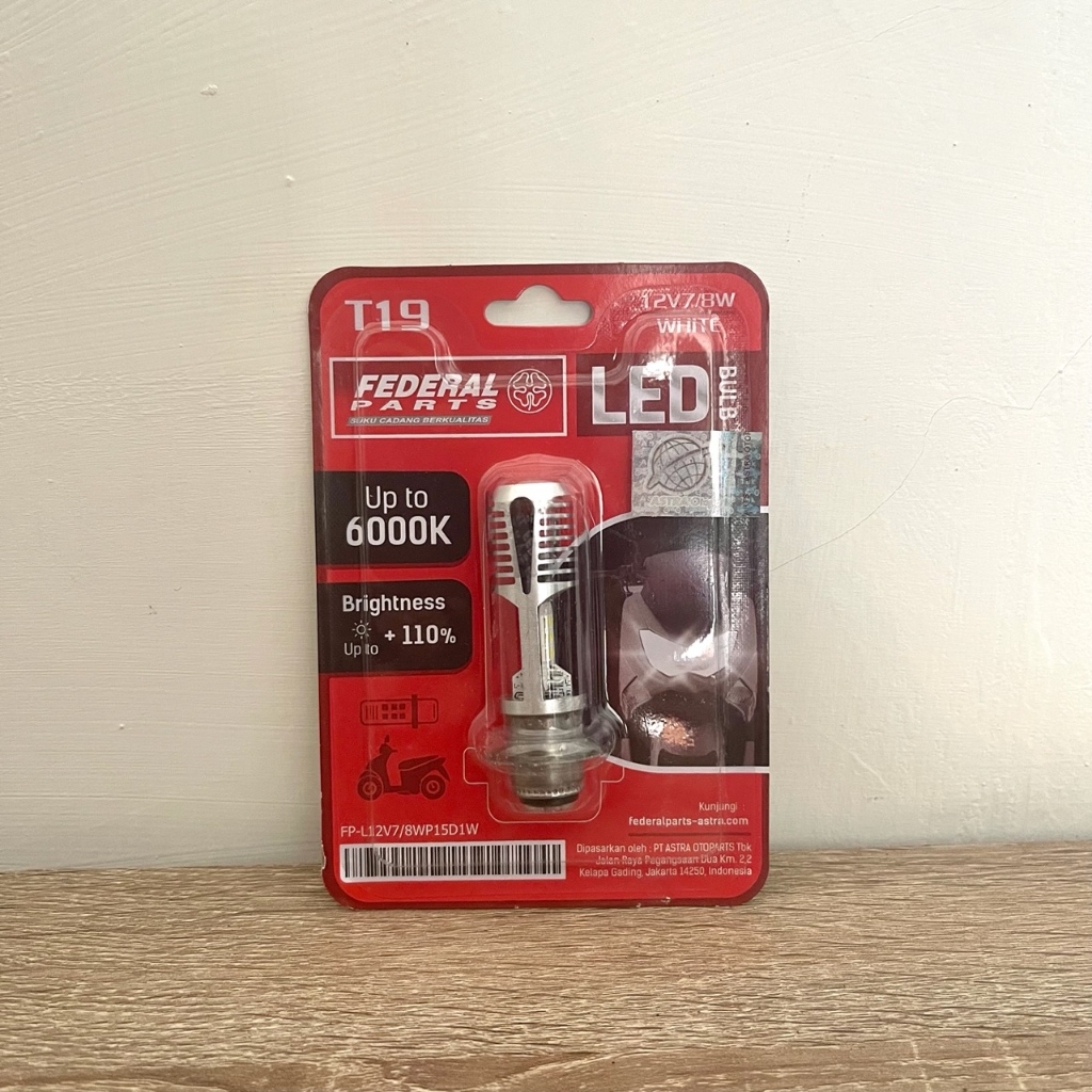FEDERAL LAMPU LED MOTOR 12V7/8W T19 WARNA PUTIH