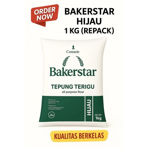 

BAKERSTAR HIJAU WHEAT FLOUR 1 Kg Repack