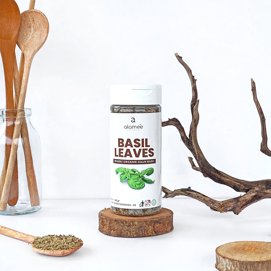 

ALAMEE Daun Basil Kering Bumbu Masak Kering Dapur Dried Leaf Murni Asli Masakan Instan Organik 45g