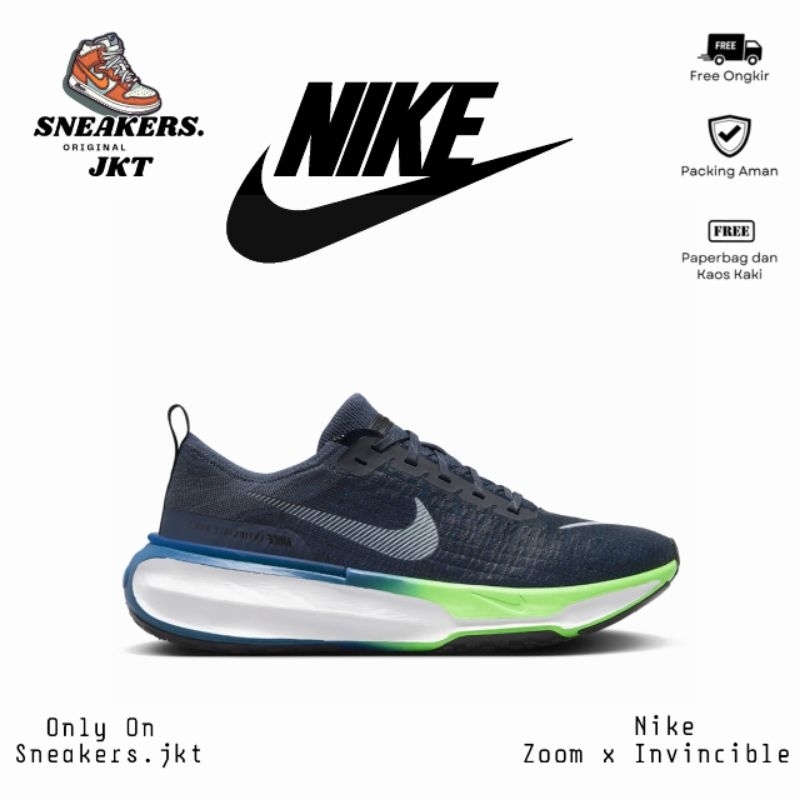 Sepatu Nike Zoom x Invincible Run Flyknit 3 Thunder Blue