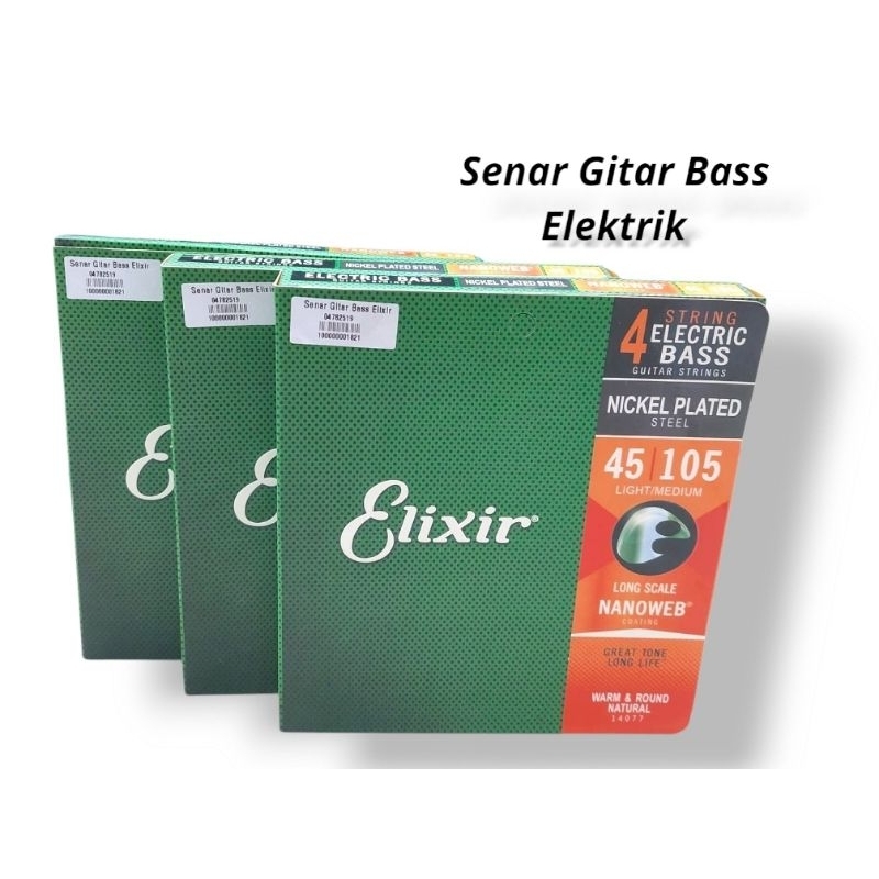 Senar Bass Elixir Elektrik 4 String Nickel Plated Steel Nanoweb 45/105 Lightmedium
