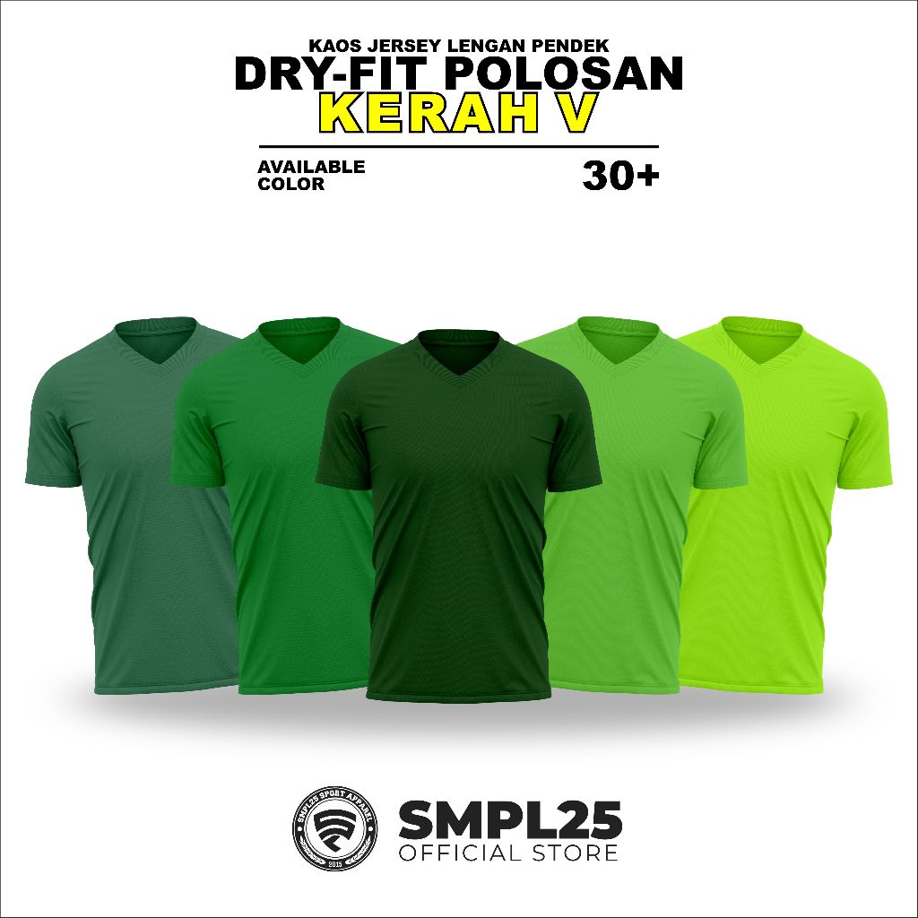 Kaos Jersey Polos Dri Fit Olahraga Running / Kaos Olahraga Drifit Kerah V