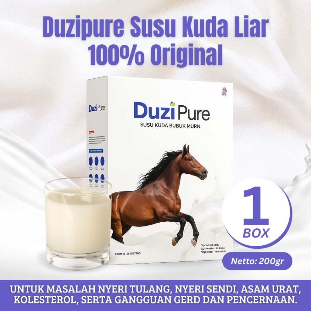 

Duzi Pure Susu Kuda Lombok Original Untuk Masalah Pernafasan Dan Sendi 200 Gram Bisa COD
