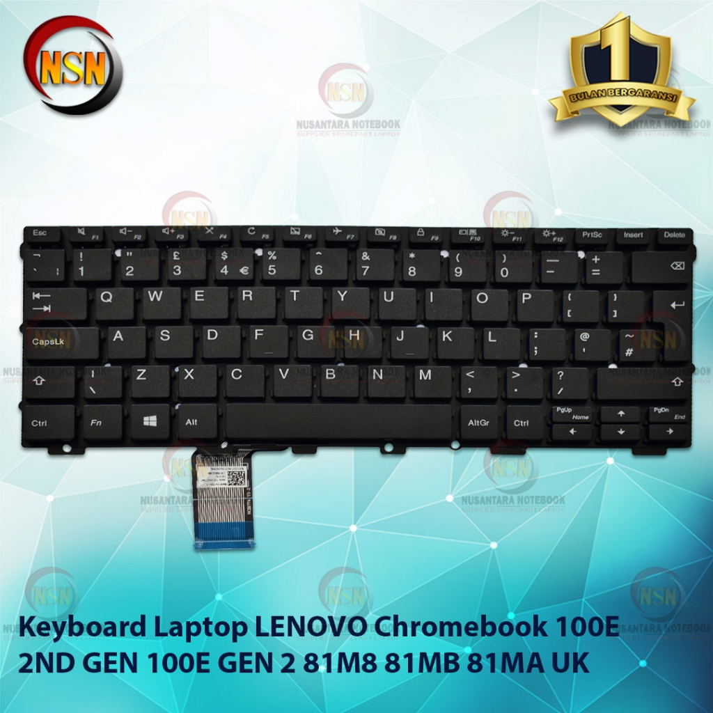 Keyboard Laptop For CHROMEBOOK 100E 2ND GEN 100E GEN 2 81M8 81MB 81MA