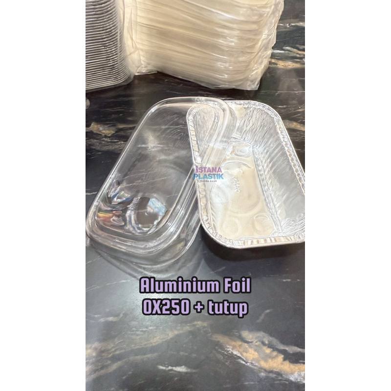 Aluminium Foil Cup OX250 + Lid /Tutup