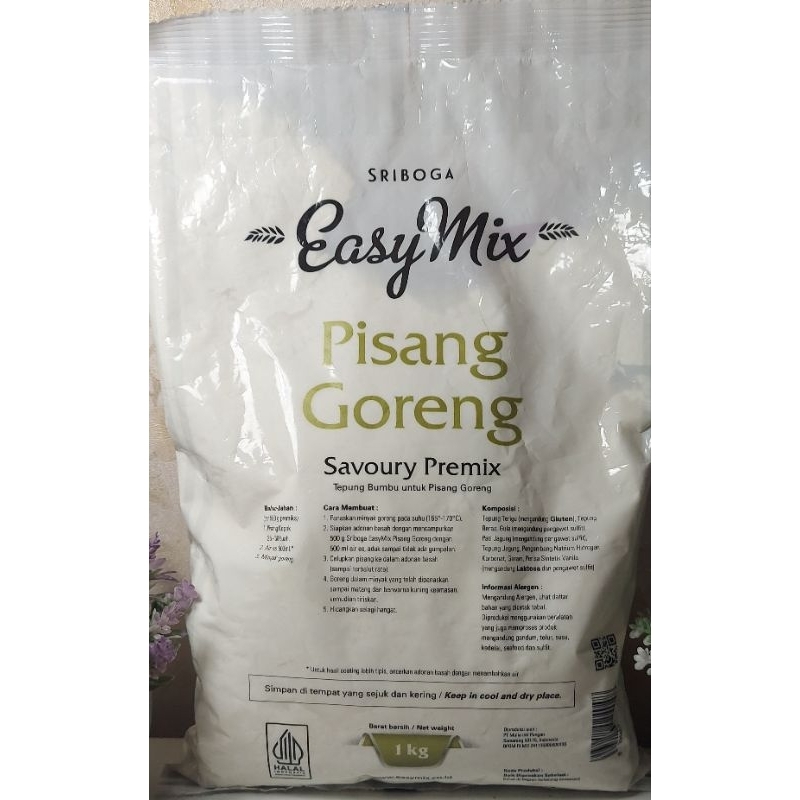 

TEPUNG BUMBU UNTUK PISANG GORENG DARI SRIBOGA EASYMIX SAVOURU PREMIX, UKURAN 1 KG, EXPIRED DATE JANUARI 2026