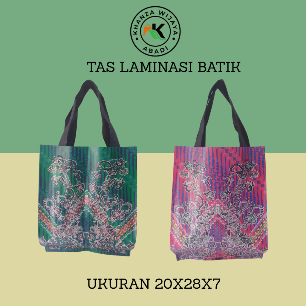 

1 Lusin (12pcs) Tas Spunbond Laminasi / Tas Laminasi Batik uk 20x28x7 / Souvenir / Hampers