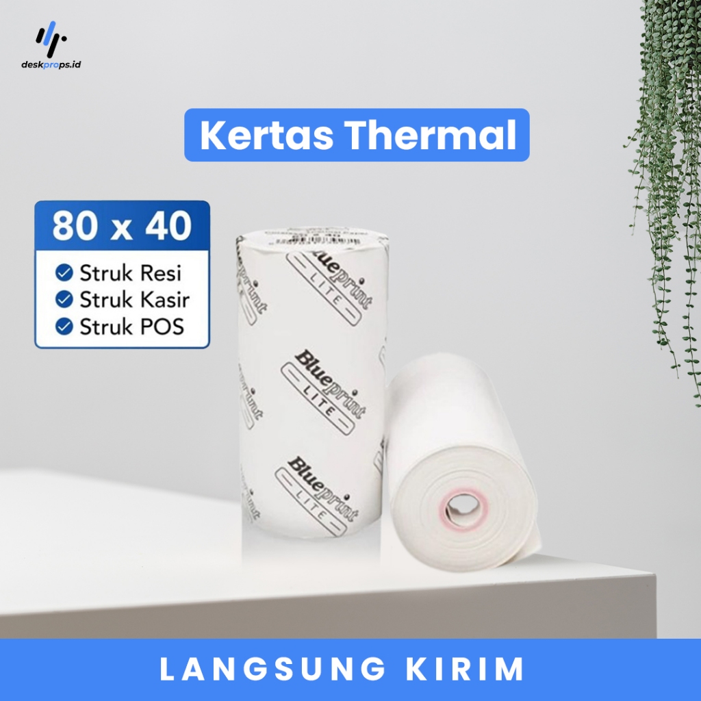 

Kertas Thermal Struk kasir POS & Resi BLUEPRINT Lite 80 x 40 / 80x40 mm
