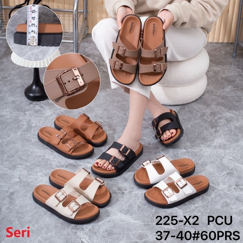 SANDAL Selop jelly WANITA Terbaru SANDAL Staff dua  gesper karet Lentur