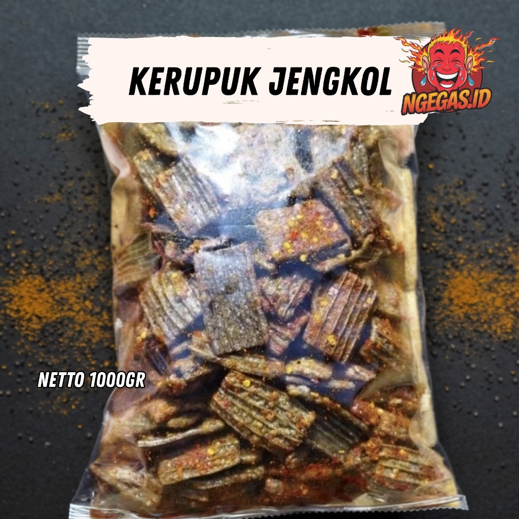 

Kerupuk Jengkol Bumbu Pedas Original Melimpah 500Gram / 1Kg