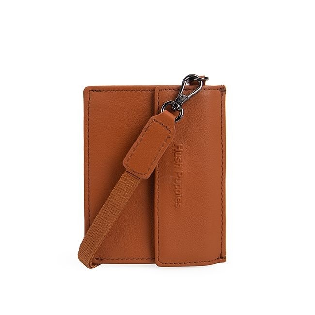 HUSH PUPPIES - Anniversary Lanyard / Card Wallet KULIT ASLI - CREAM