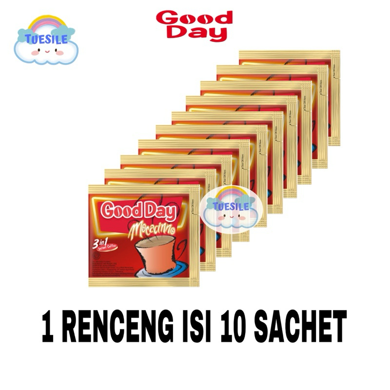

Good Day Mocacinno 3 in 1 Kopi Instan 20gr 1 Renceng Isi 10 Sachet