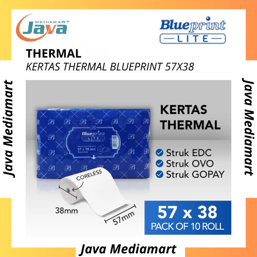

Kertas Termal BLUEPRINT LITE 57x38 Pack Isi 10 Roll Thermal Paper