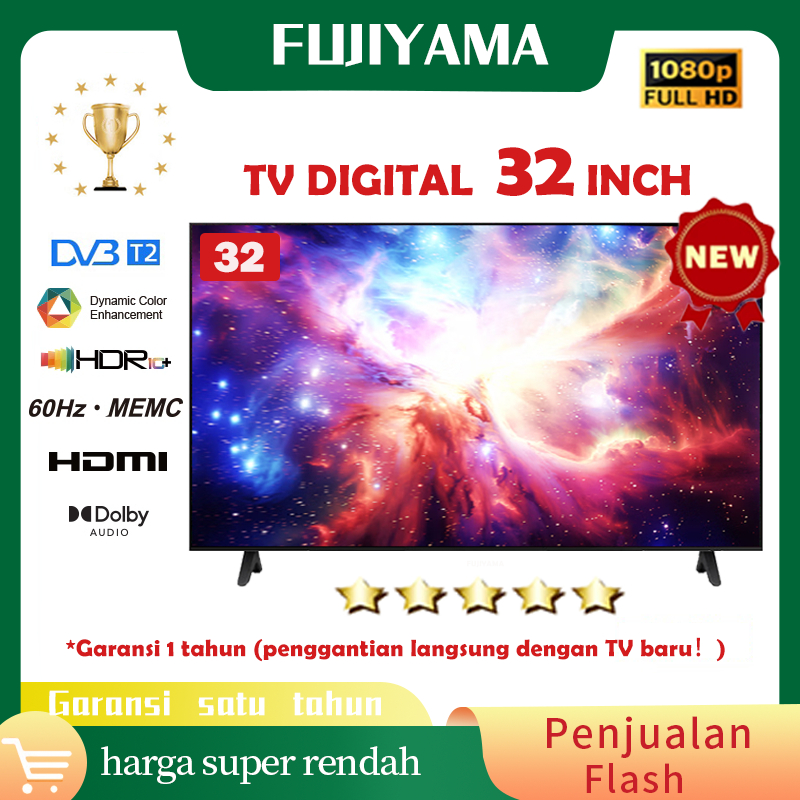 Promosi TV LED 32 Inch TV Digital 32 Inch FHD 1080P HDR 10 Dolby IMAX MEMC 75HZ Televisi Murah