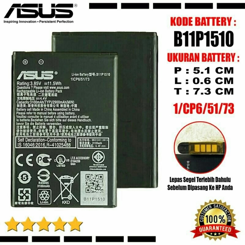 Baterai Original ASUS Zenfone 3 Go TV 5.5 Inchi ZB551KL X013D X007D ZE552KG B11P1510