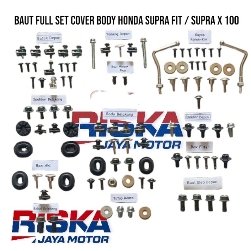BAUT FULL SET COVER BODY BODI HONDA SUPRA FIT / SUPRA X 100