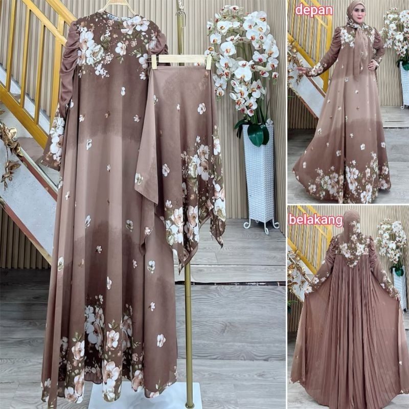 GAMIS NAOMI PLISKET Set Hijab by AURA