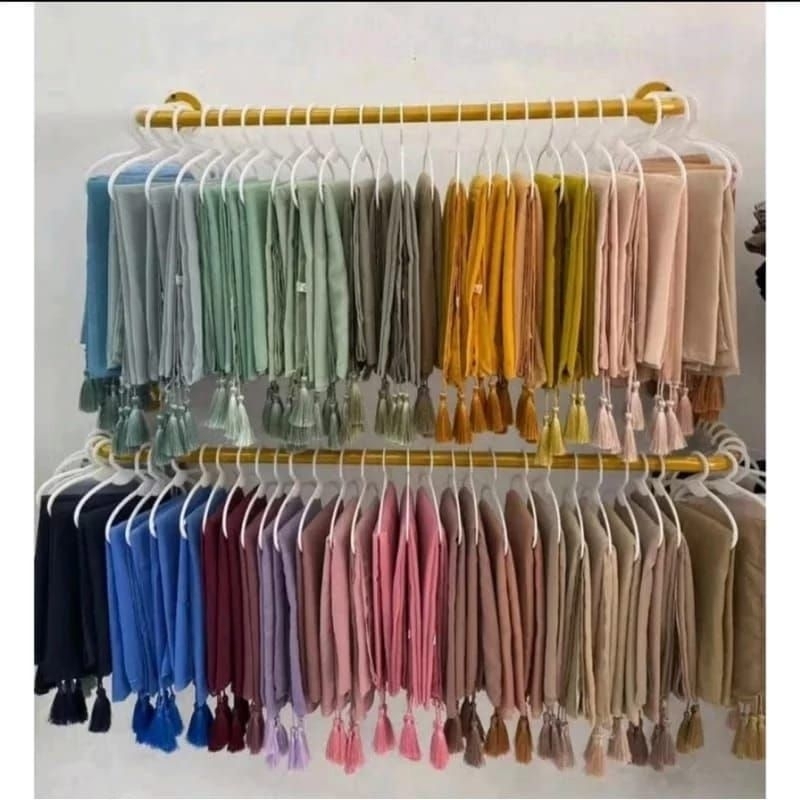 Hijab segi Empat paris tassel || Jilbab Segi empat polos premium tasel