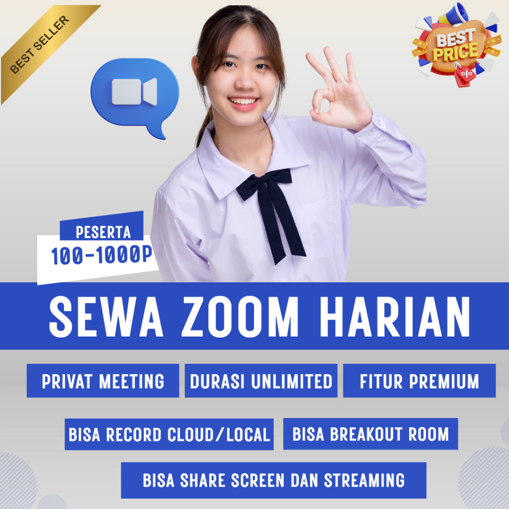 Sewa Zoom Harian 100 300 500 1000 Peserta Termurah dan Full Garansi
