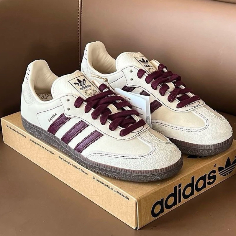 Adidas Samba OG Wonder White Maroon
