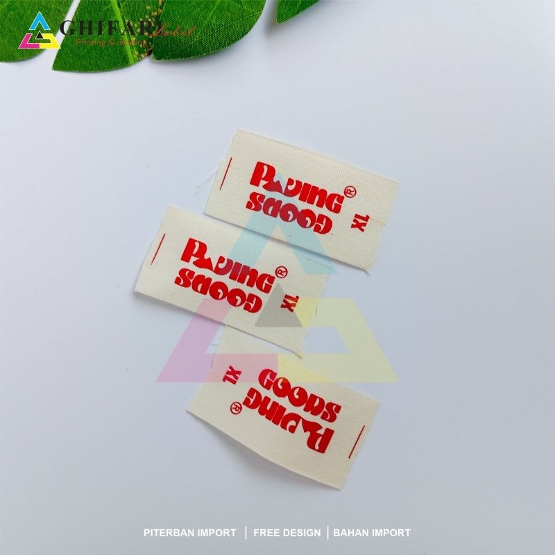 

50 pcs label katun impor/label baju/label hijab/label custom/label gamis/label nama/label pengganti woven