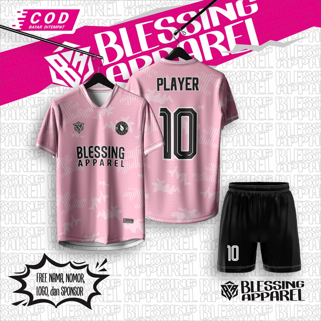 Jersey Futsal / Jersey sepak bola / Jersey Pink Cewek Custom full printing