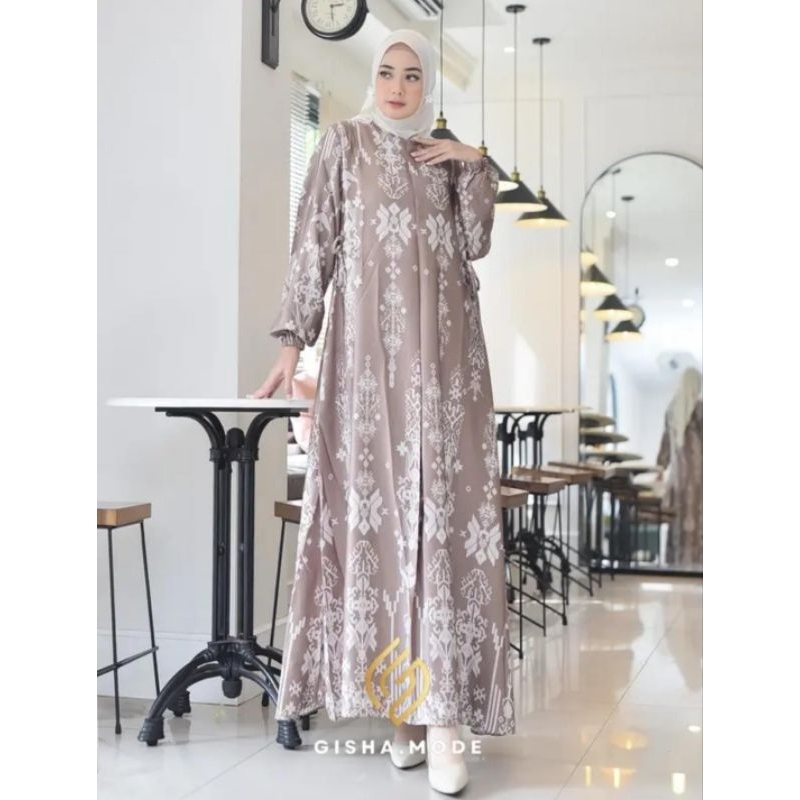 Pakaian Muslim Wanita - Dress Nagita - Gamis Lebaran Terbaru Redy Size Jumbo