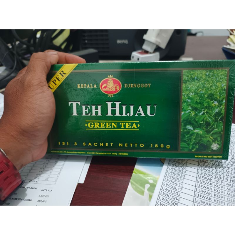 

TEH HIJAU KEPALA DJENGGOT 150 GRAM ISI 3 SACHET 50 GRAM