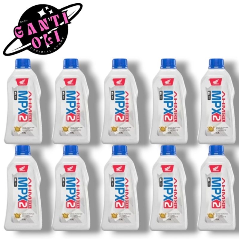 Paket Grosir 10 Botol Oli Motor MPX2 Matic AHM 0,8L 800ml ID Barcode Kemasan Baru