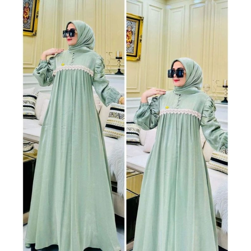 Megumi Dress Baju Gamis Terbaru Mewah Dan Elegan Gamis Shimerr Aplikasi Renda