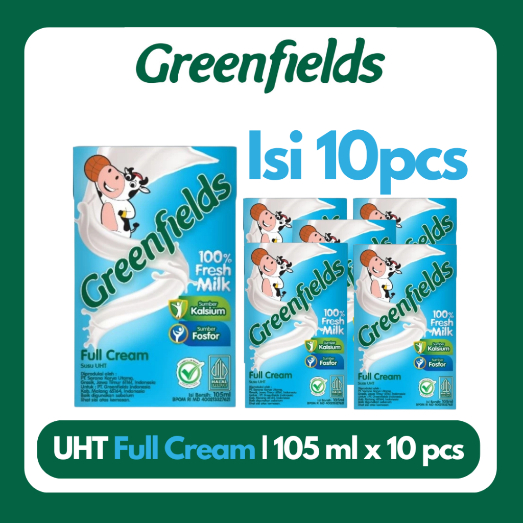 

[SUPER HEMAT 105ML] Susu Greenfields UHT Full Cream, Strawberry, Chocolate 105ml x 10pcs