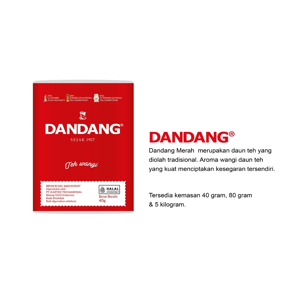 

Teh Dandang Merah / Teh Tubruk / Teh Tabur 5's x 80gr (1 Pack isi 5 Pcs)