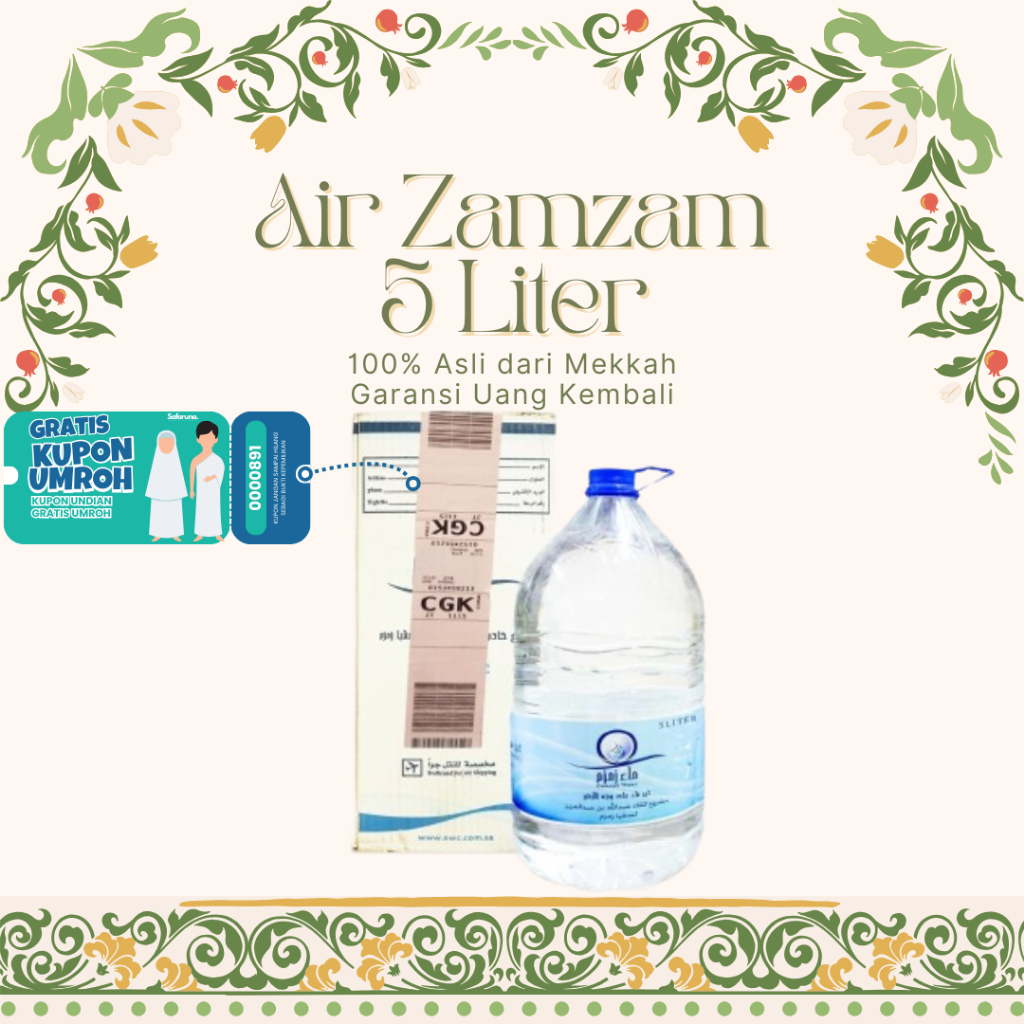 

OLEH-OLEH HAJI & UMROH: AIR ZAM-ZAM GALON 5 LITER (ADA BARCODE)