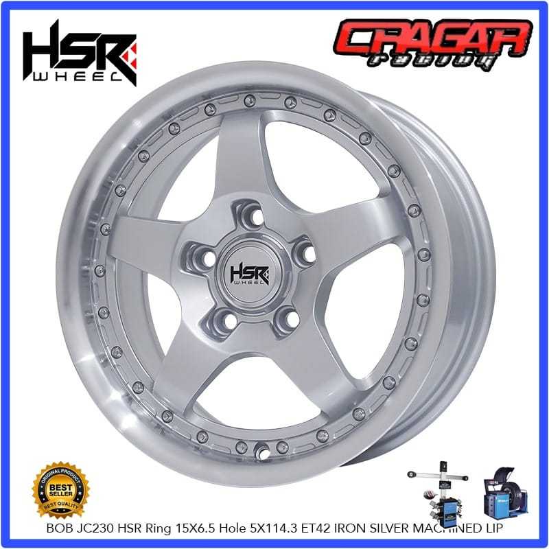 Velg Mobil Ertiga Granmax innova R15 Velg Racing Model Palang 5 Silver Polish - HSR BOB