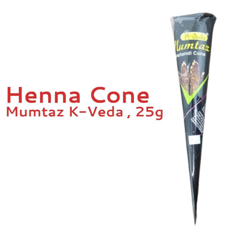 Henna Cone Mehendi Black netto 25gram Henna K-Veda Mumtaz India Henna Hitam - Henna Tatto Neha Golec