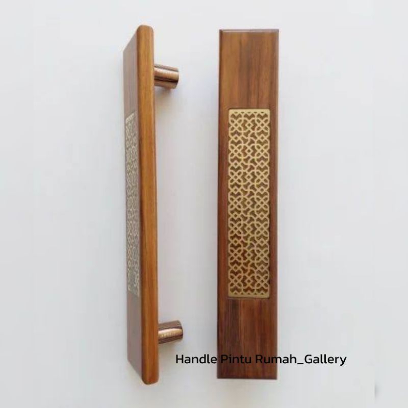 Handle Pintu Rumah Gagang Pintu Rumah Tarikan Pintu Kaca Bahan Kayu Jati TPK Perhutani Motif Ukir 60