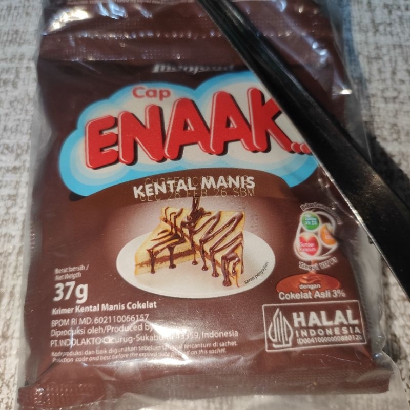 

[1 PACK] 1 RENCENG 6 PCS INDOFOOD CAP ENAAK COKELAT SACHET SUSU KENTAL MANIS BENDERA 37 GR
