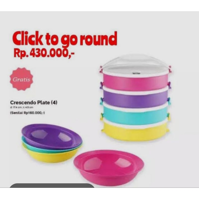 click to go round / rantang susun tupperware free small cresendo plate