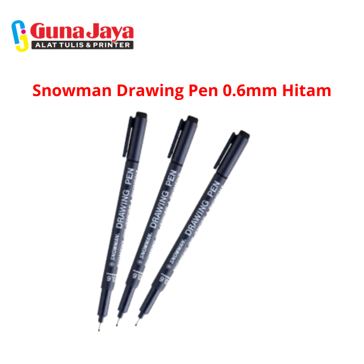 

Snowman Drawing Pen 0.6mm Hitam - Pulpen Tinta Cair untuk Menggambar dan Menulis