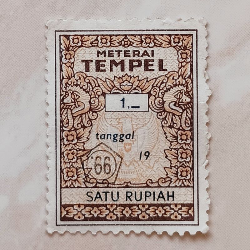 

Materai Meterai Tahun 1966 - 1970 Nominal 1 rupiah Belum Terpakai