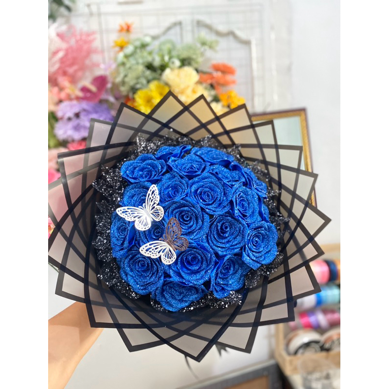 

buket bunga pita satin