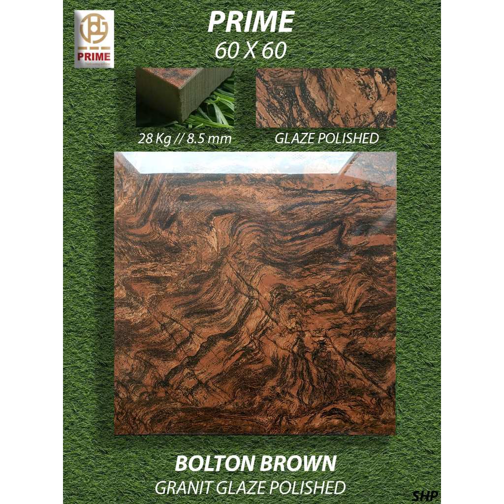 Granit Lantai 60X60 KIA Prime Bolton Brown Pekanbaru Riau